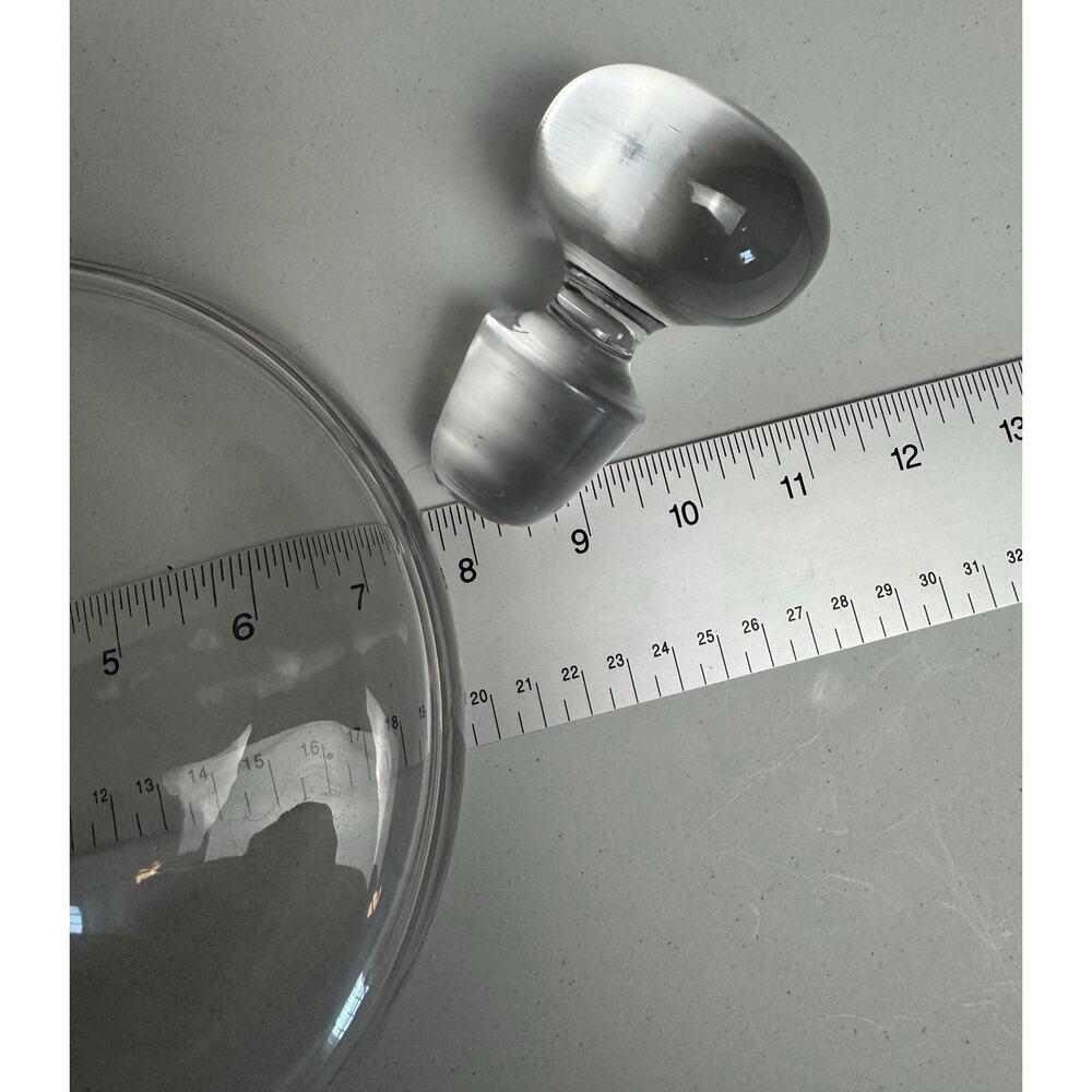 Krosno Poland 11” Crystal Glass Decanter Bottle w/ Stopper- Heavy! Wine Aerator - Picture 8 of 11